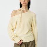 ONE SHOULDER KNIT TOP Off White / Free