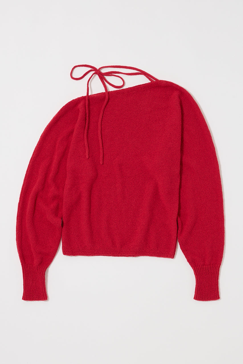 ONE SHOULDER KNIT TOP Red / Free