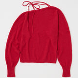 ONE SHOULDER KNIT TOP Red / Free
