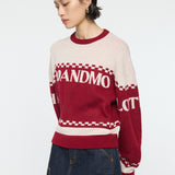 MOANDMO JACQUARD SWEATER Bordeaux / Free