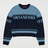MOANDMO JACQUARD SWEATER Navy / Free