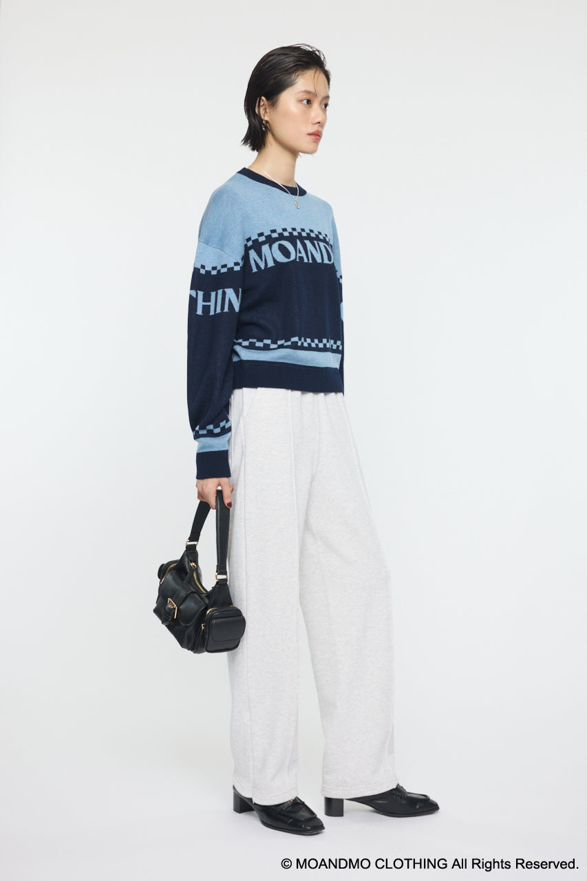 MOANDMO JACQUARD SWEATER Navy / Free