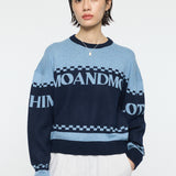MOANDMO JACQUARD SWEATER Navy / Free