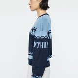 MOANDMO JACQUARD SWEATER Navy / Free