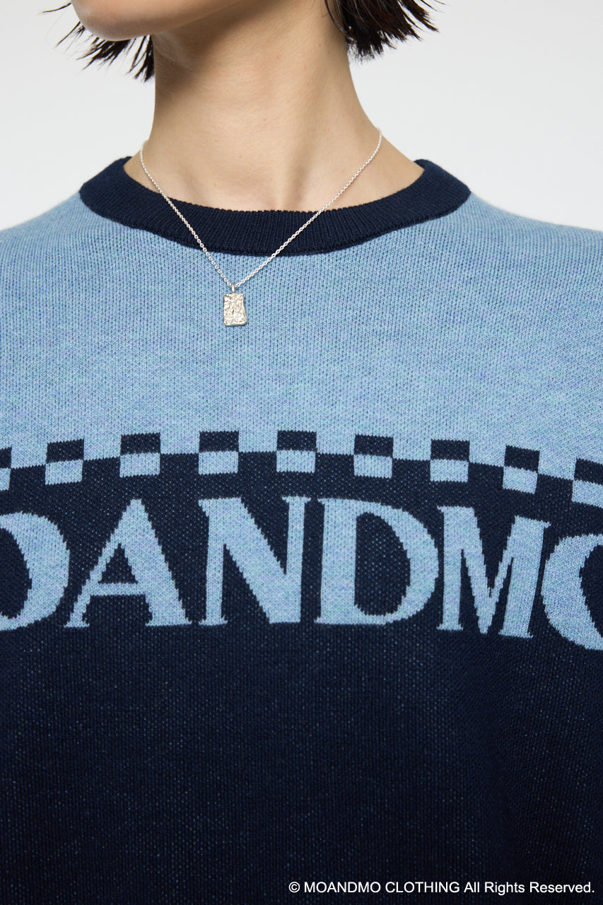 MOANDMO JACQUARD SWEATER Navy / Free