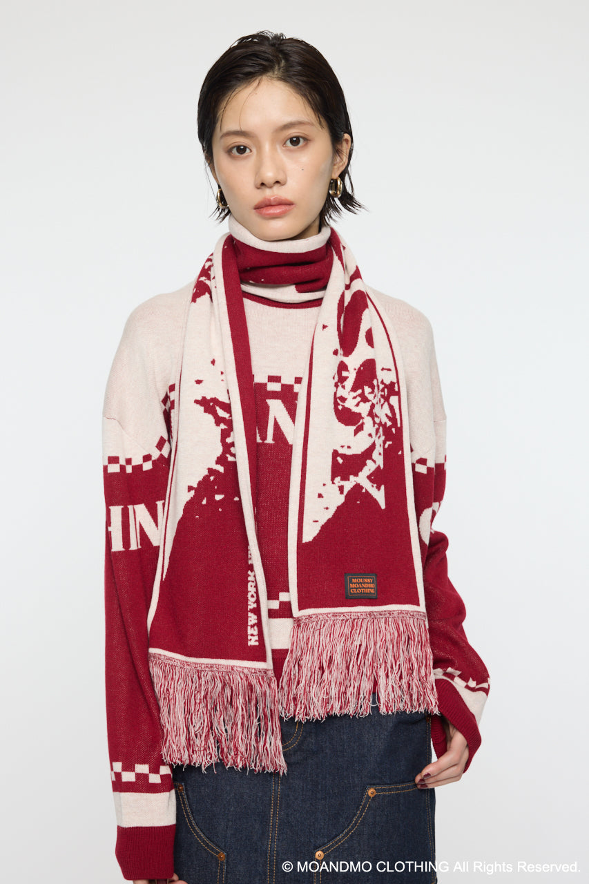 MOANDMO JACQUARD MUFFLER Bordeaux / Free
