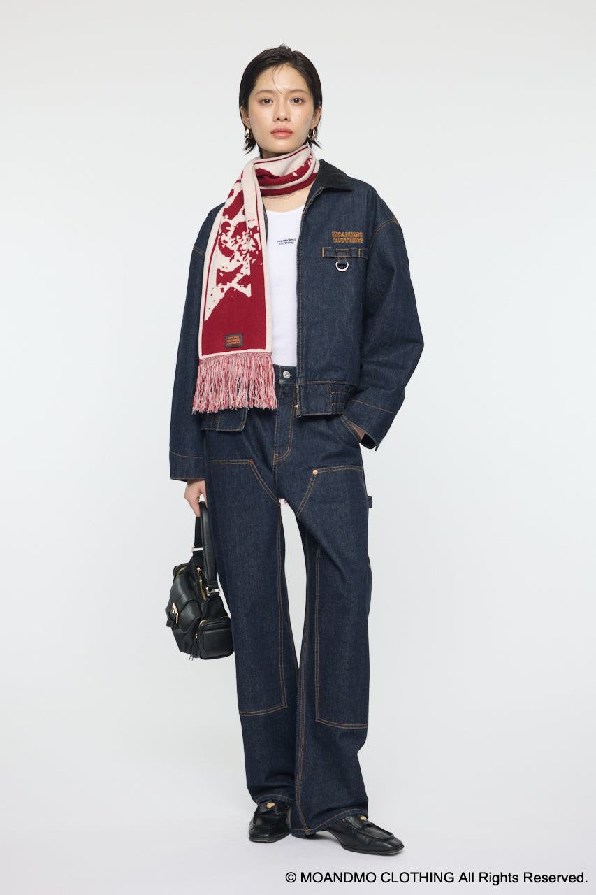 MOANDMO JACQUARD MUFFLER Bordeaux / Free