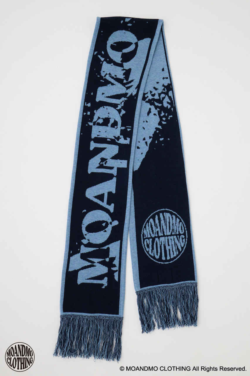 MOANDMO JACQUARD MUFFLER Navy / Free