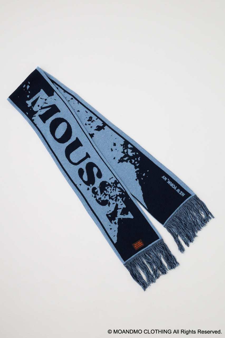 MOANDMO JACQUARD MUFFLER Navy / Free