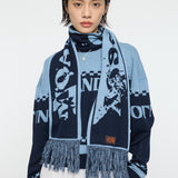 MOANDMO JACQUARD MUFFLER Navy / Free