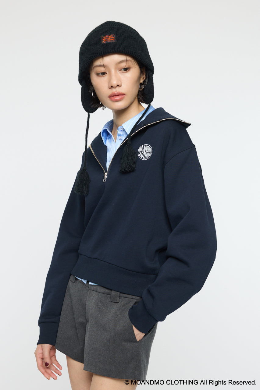 MOANDMO ZIP UP SWEAT Navy / Free