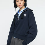 MOANDMO ZIP UP SWEAT Navy / Free