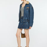 MOANDMO DENIM PADDED JACKET Dark Blue / Free