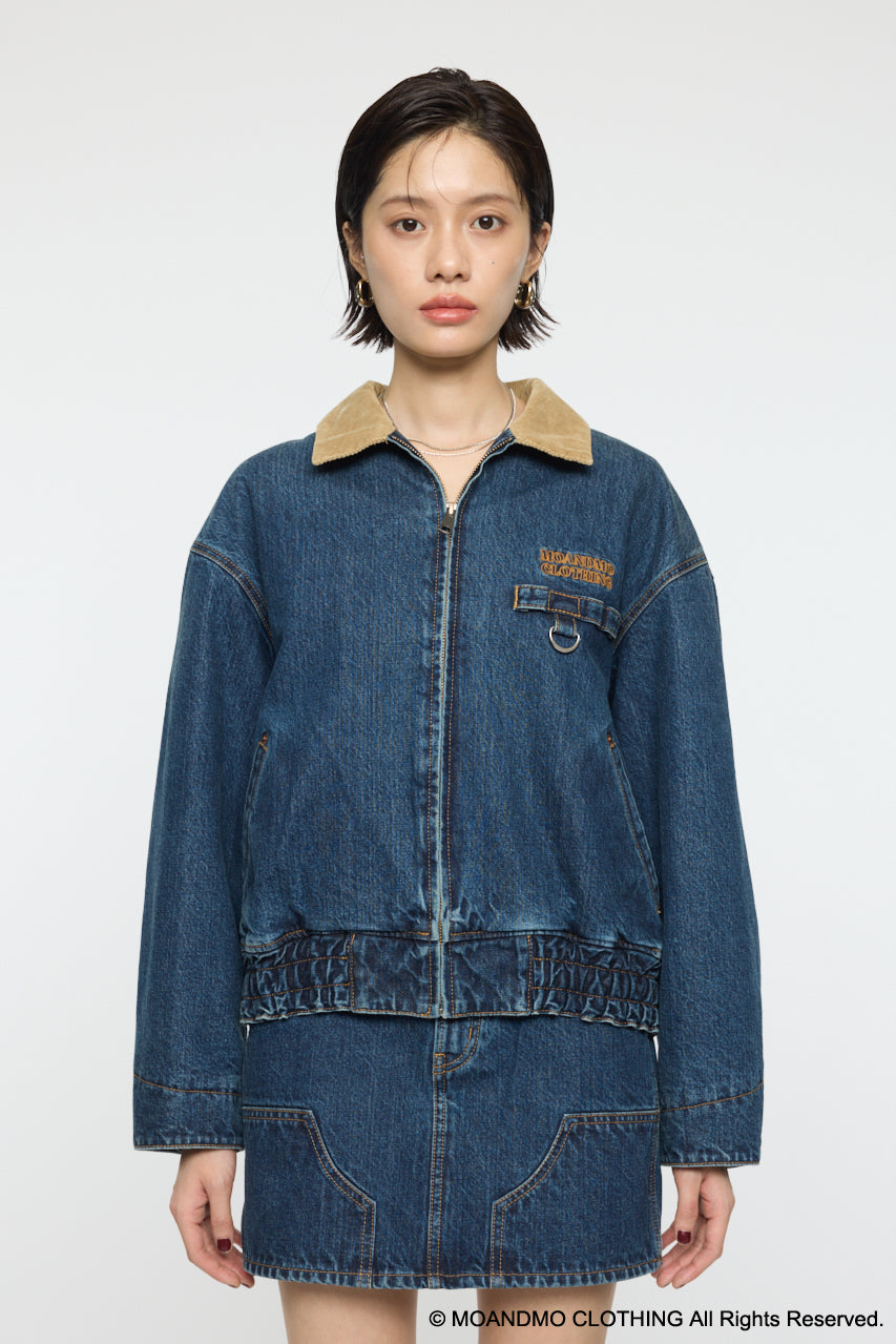 MOANDMO DENIM PADDED JACKET Dark Blue / Free