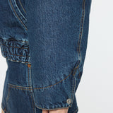 MOANDMO DENIM PADDED JACKET Dark Blue / Free