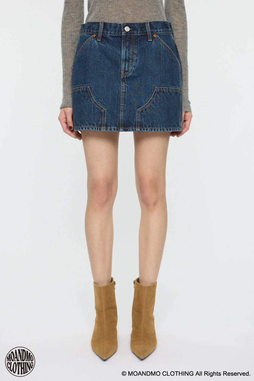 MOANDMO EMBROIDERY MINI SKIRT Dark Blue / 1 (S)