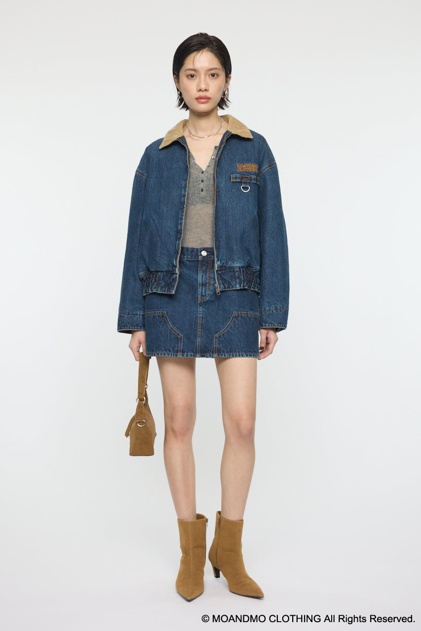 MOANDMO EMBROIDERY MINI SKIRT Dark Blue / 1 (S)