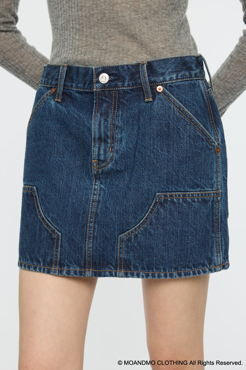 MOANDMO EMBROIDERY MINI SKIRT Dark Blue / 1 (S)