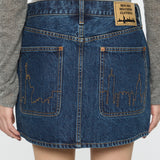 MOANDMO EMBROIDERY MINI SKIRT Dark Blue / 1 (S)