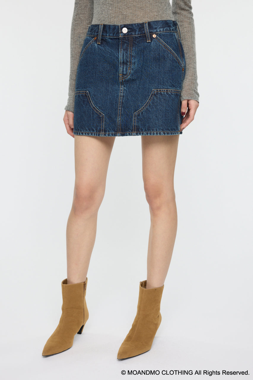 MOANDMO EMBROIDERY MINI SKIRT Dark Blue / 1 (S)