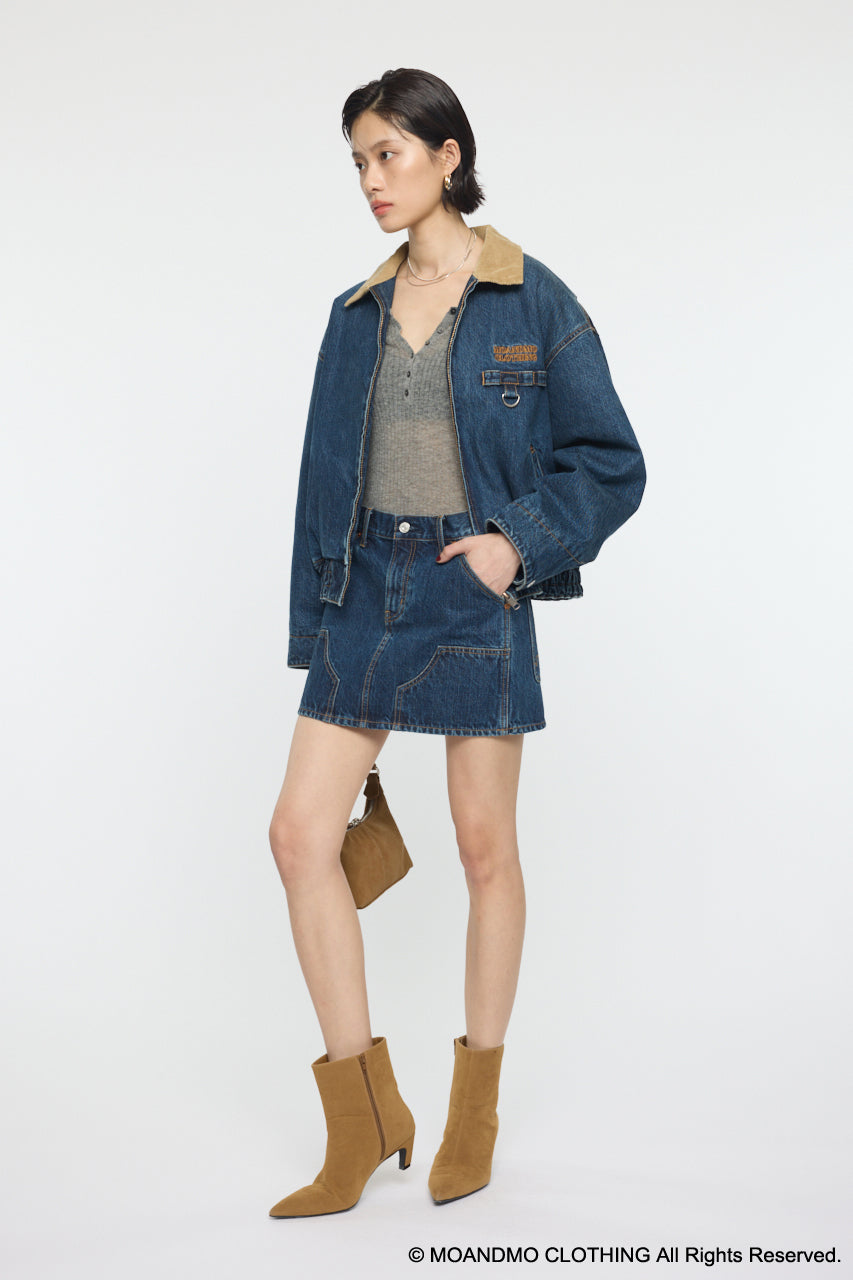 MOANDMO EMBROIDERY MINI SKIRT Dark Blue / 1 (S)