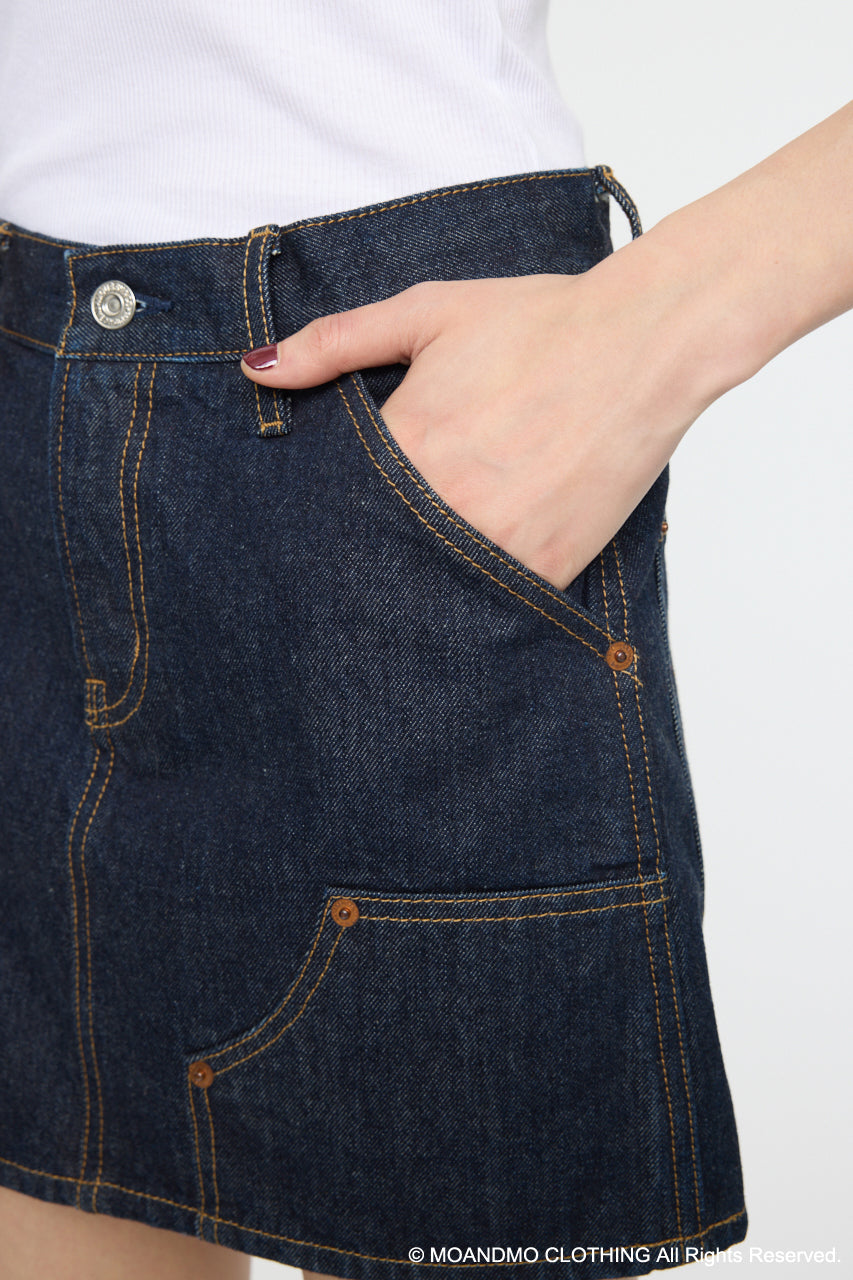 MOANDMO EMBROIDERY MINI SKIRT One Wash / 1 (S)