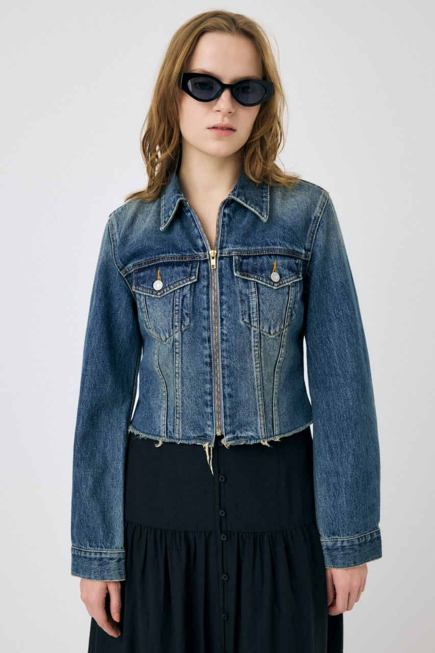 【MOUSSY】ZIP UP COMPACT DENIM ジャケット Zip Up Compact Denim Jacket – MOUSSY