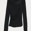 SQUARE NECK GATHER TOP Black / Free