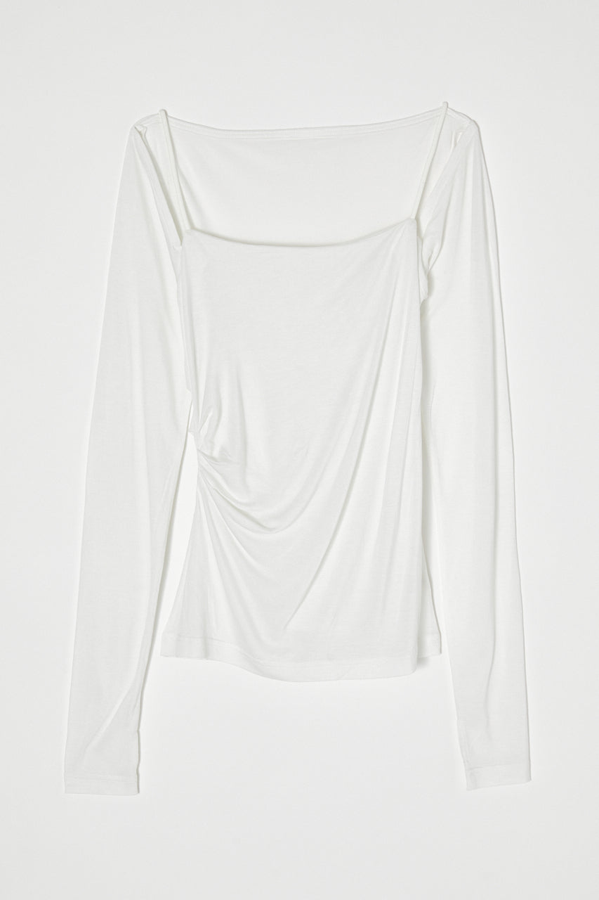 SQUARE NECK GATHER TOP White / Free