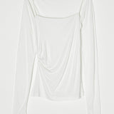 SQUARE NECK GATHER TOP White / Free