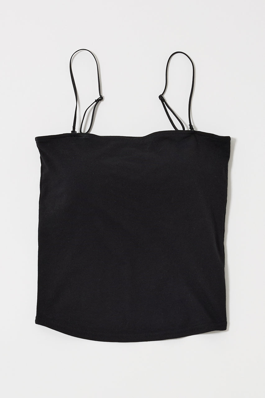 SQUARE NECK BARE CAMI TOP Black / 0 (XS)