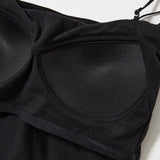 SQUARE NECK BARE CAMI TOP Black / 0 (XS)