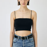 SQUARE NECK BARE CAMI TOP Black / 0 (XS)