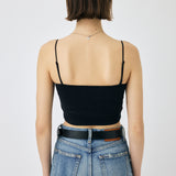 SQUARE NECK BARE CAMI TOP Black / 0 (XS)