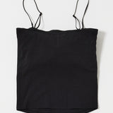 SQUARE NECK BARE CAMI TOP Black / 0 (XS)