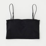 SQUARE NECK BARE CAMI TOP Black / 0 (XS)