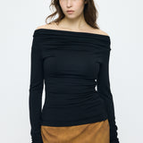 ASYMMETRY TWIST NECK TOP