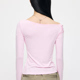 ASYMMETRY TWIST NECK TOP