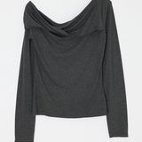 ASYMMETRY TWIST NECK TOP