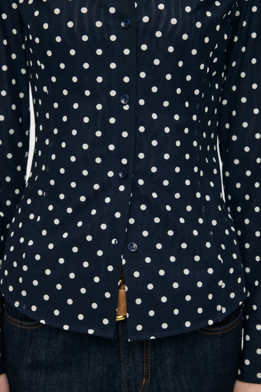 DOT TULLE SHIRT Multi Navy / Free