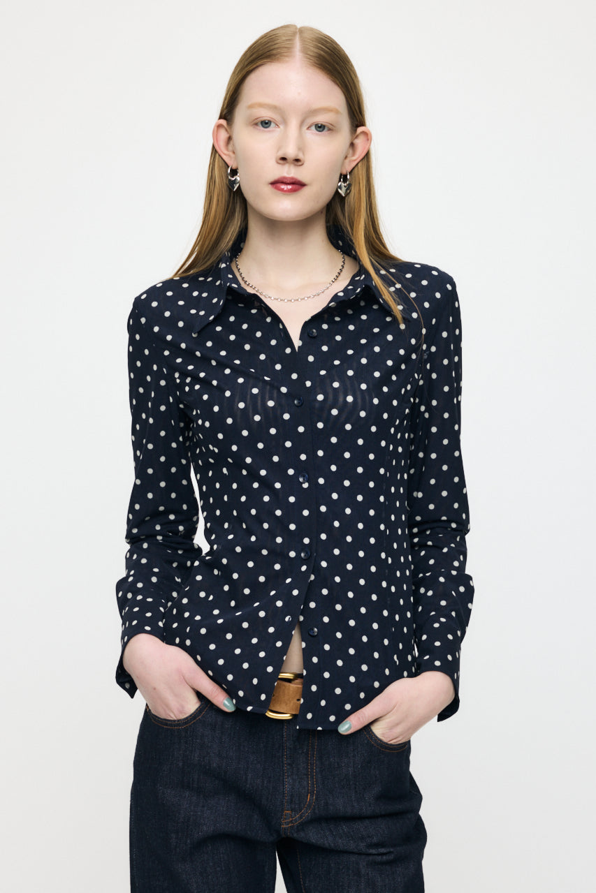 DOT TULLE SHIRT Multi Navy / Free