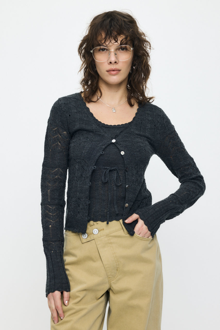 MIXED EYELET ENSEMBLE Heather Gray / Free