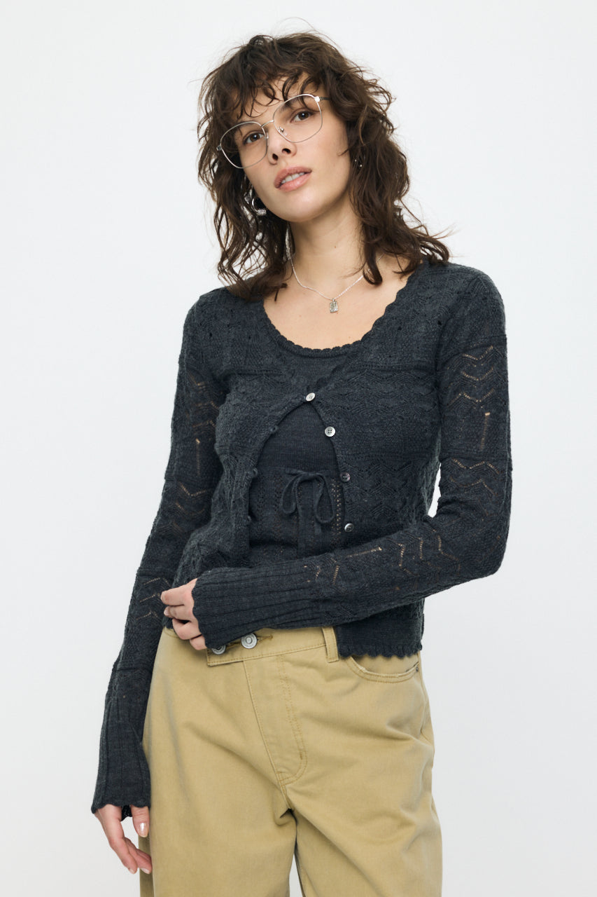 MIXED EYELET ENSEMBLE Heather Gray / Free