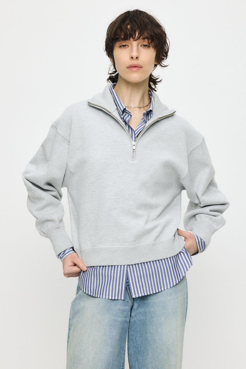 SWEAT LIKE HALF ZIP KNIT Heather Gray / Free