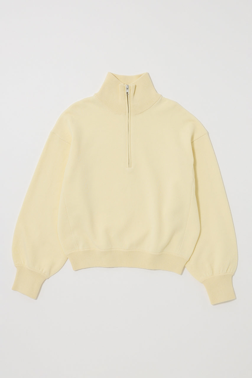 SWEAT LIKE HALF ZIP KNIT Light Yellow / Free