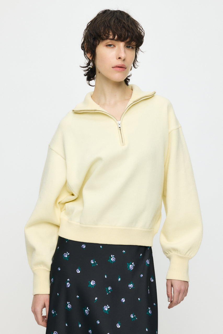 SWEAT LIKE HALF ZIP KNIT Light Yellow / Free