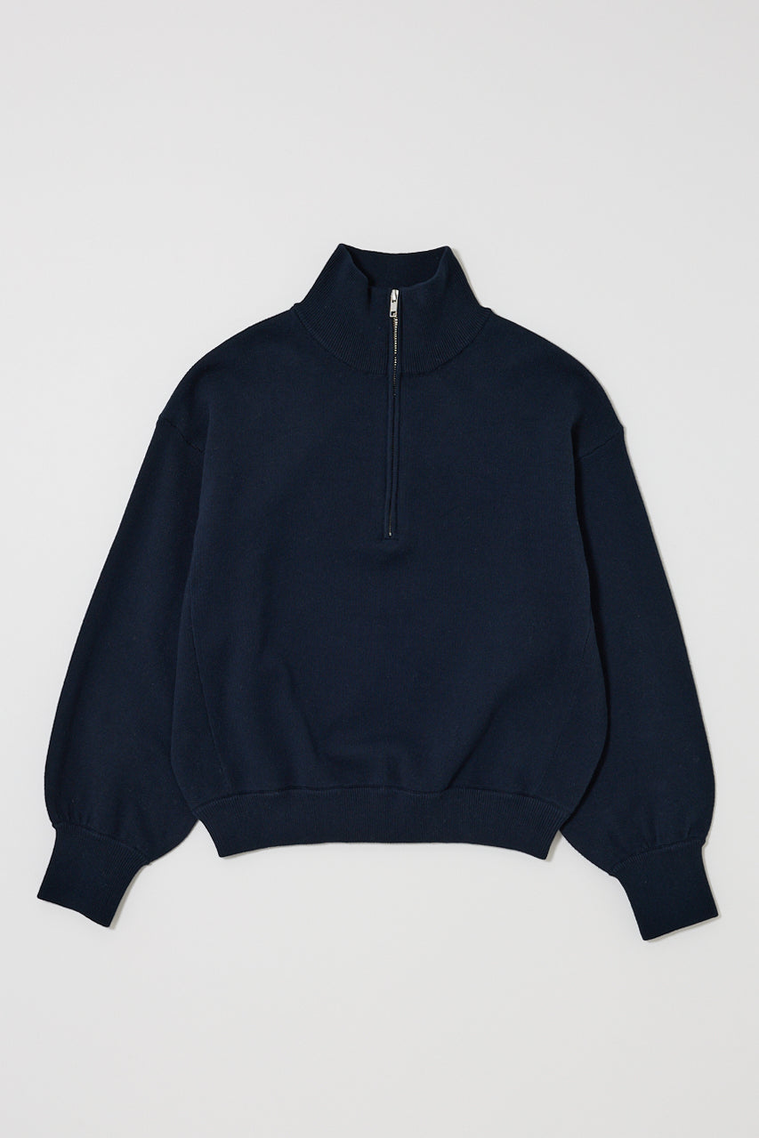 SWEAT LIKE HALF ZIP KNIT Navy / Free