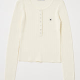 HENRY NECK CABLE KNIT TOP Ivory / Free