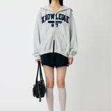 COLLEGIATE ZIP HOODIE Heather Gray / Free