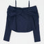 RIBBON OFF SHOULDER BLOUSE Navy / 1 (S)